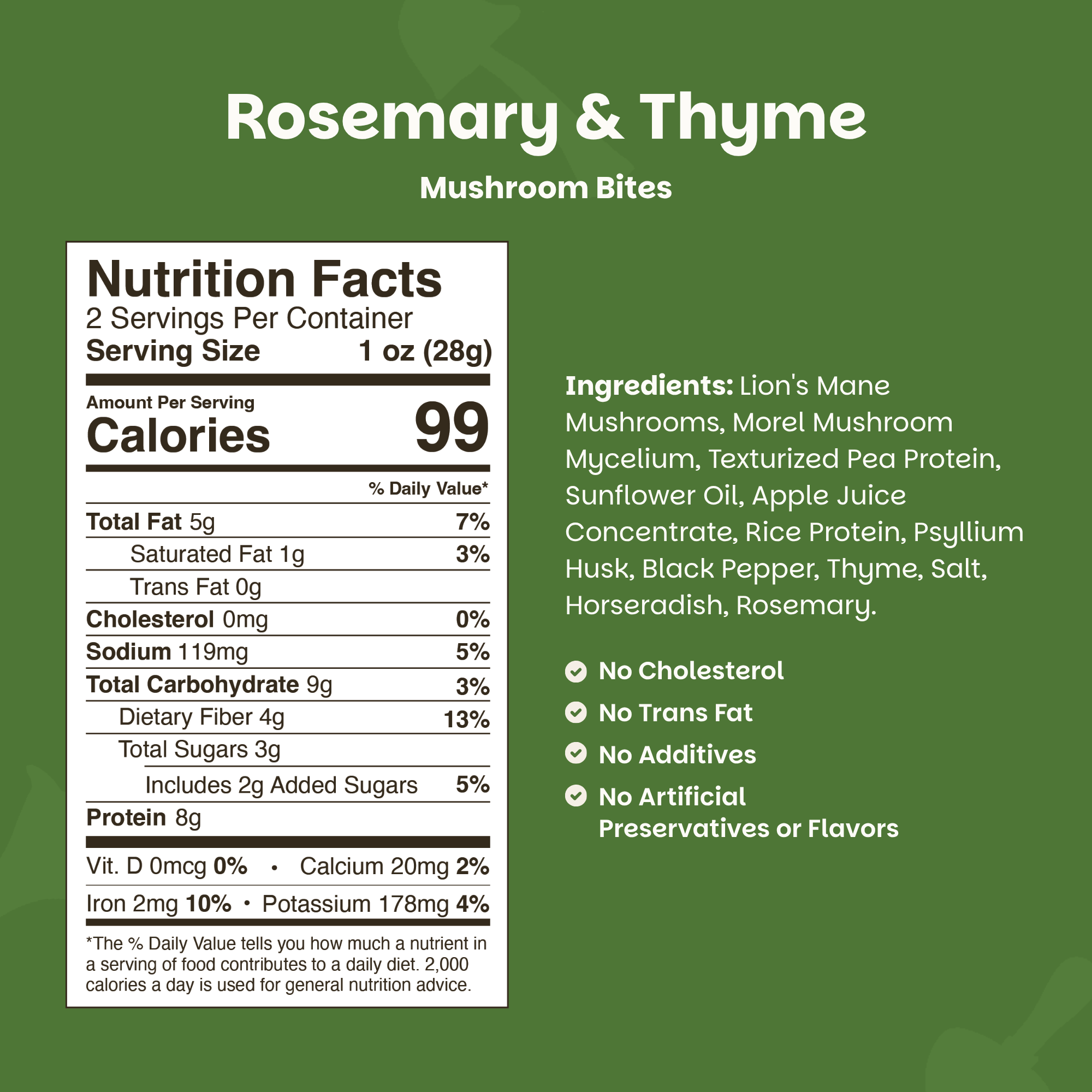 Rosemary & Thyme Mushroom Bites - 3 Packs (⚠️Back in Stock Feb 2026)